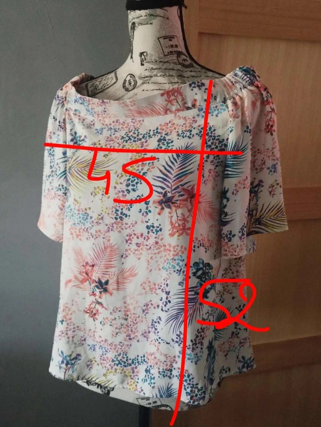 Floral tunic with wide collar, Mosquitos, size 36 – photo 8